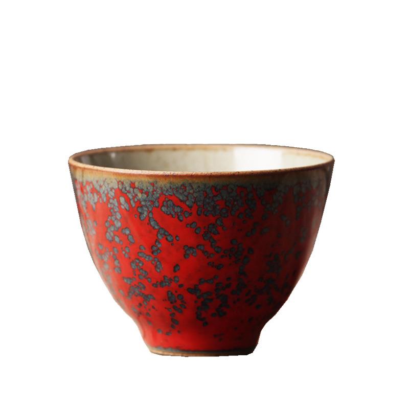 魅红茶杯日式品茗杯个人杯景德镇功夫茶具纯手工素美茶器
