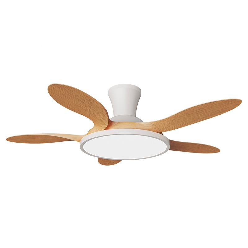 北欧led吸顶扇灯大风力餐厅电扇灯变频静音仿木纹JTP厅客风扇吊灯