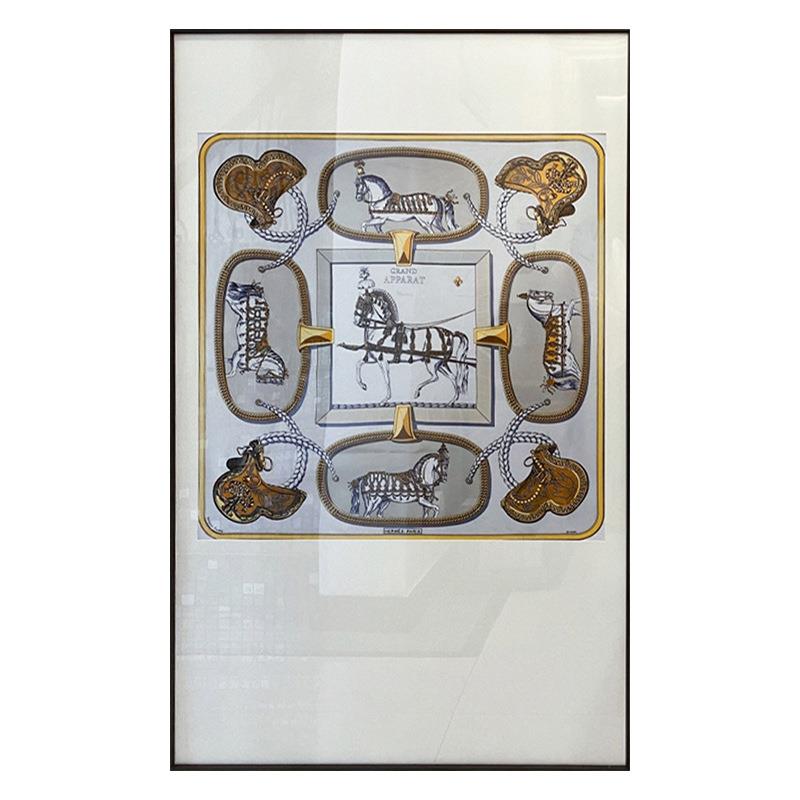 落地大幅挂画客厅餐厅轻奢竖版装饰画书房玄关马骑士现代简约壁画