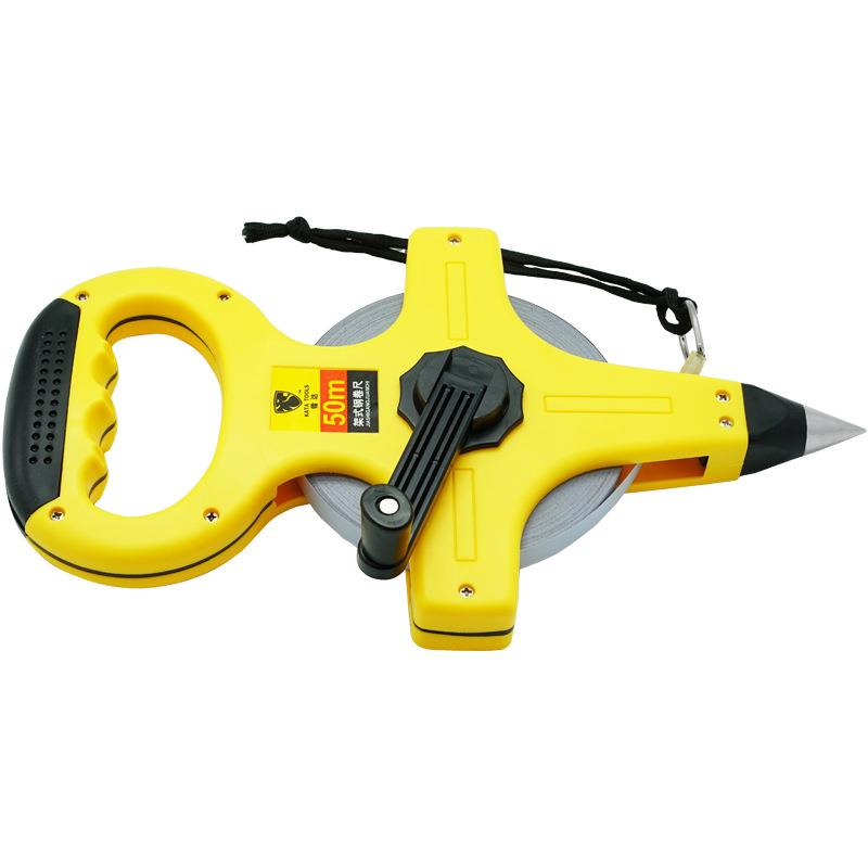 架式钢卷尺架尺100m钢尺米尺手持盘尺50米