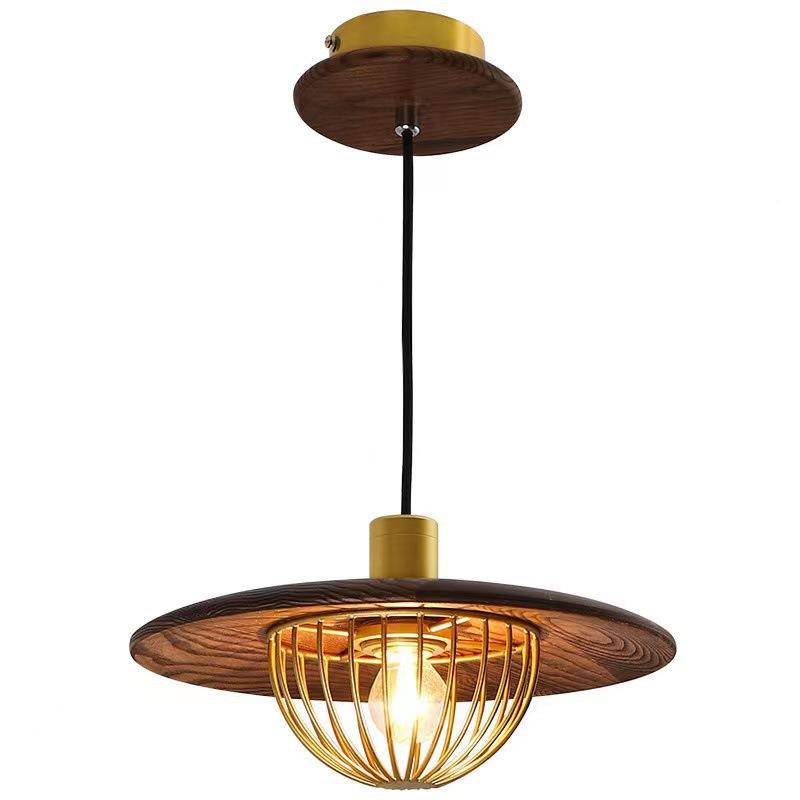 日黑代149胡桃木色餐厅吊灯简约现北欧酒吧极简吧轻奢餐式桌台灯