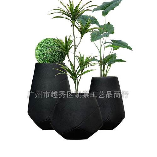 简约玻璃钢室内大花盆组合摆设KTV前台花艺装饰酒店别墅商场