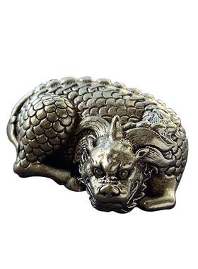 黄铜貔貅摆件黄铜麒麟摆饰客厅桌面茶宠茶几镇纸手把件工艺品