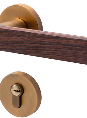 新中式门锁室内卧室房间门锁家用木门门锁分体磁吸静音门锁