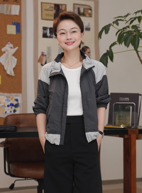 一支探戈小个子女装轻量化运动风撞色立领短夹克TG2620903