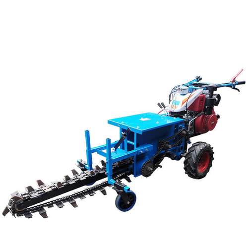 农用小型手扶开沟机多功能链条式挖沟机犁地松土微耕机
