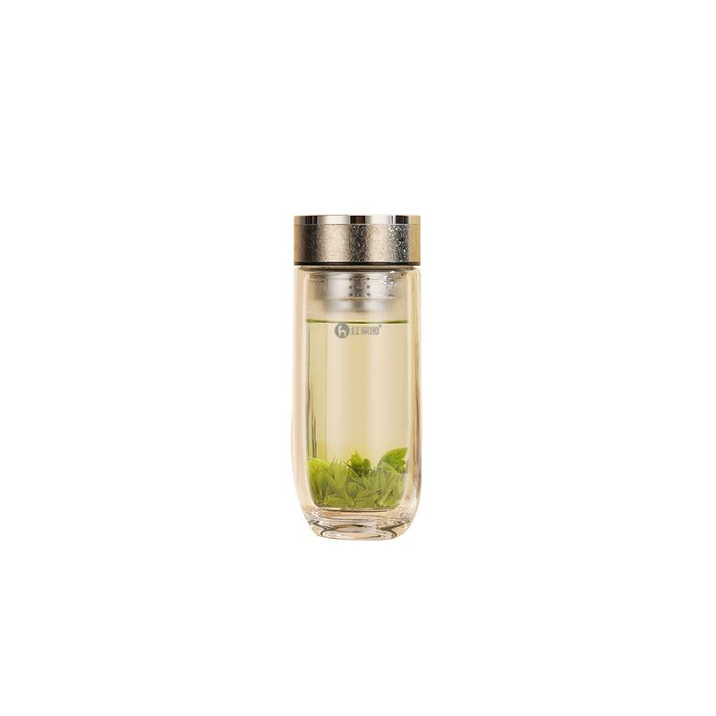 优质简约298号双层水晶玻璃杯小巧迷你夏季泡茶透明杯茶隔