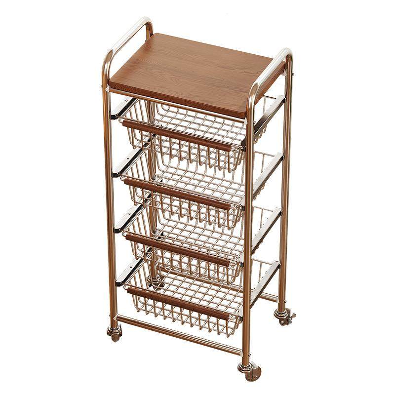 可移动厨房置物架不锈钢铁艺蔬菜整理架中古小推车客厅零食收纳架,厨房/烹饪用具,抹布架/厨房清洁收纳架,淘宝优惠券,粉丝福利购,淘宝优惠卷