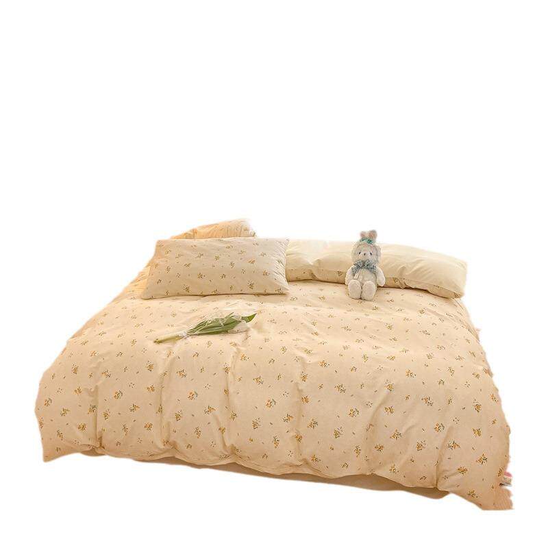 小清新纯棉四件套60支全棉三件套秋冬款学生宿舍被套床笠床上用品