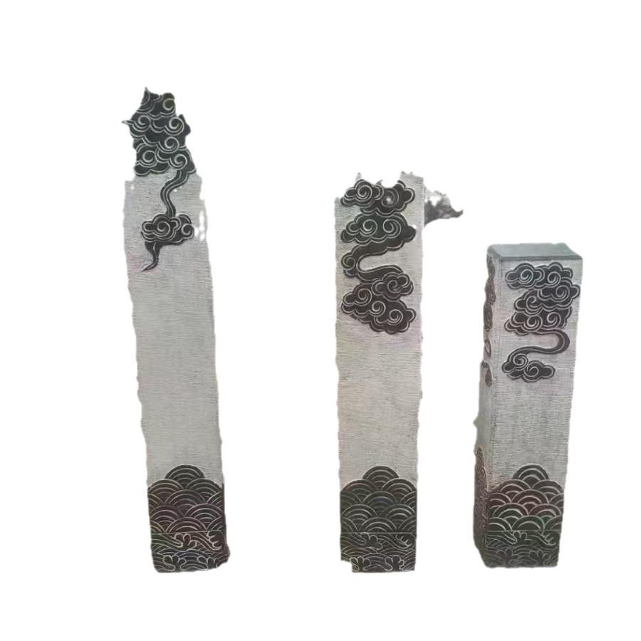石雕拴马桩仿古做旧庭院装饰摆件祥云云纹别墅酒店室内摆件拴马桩