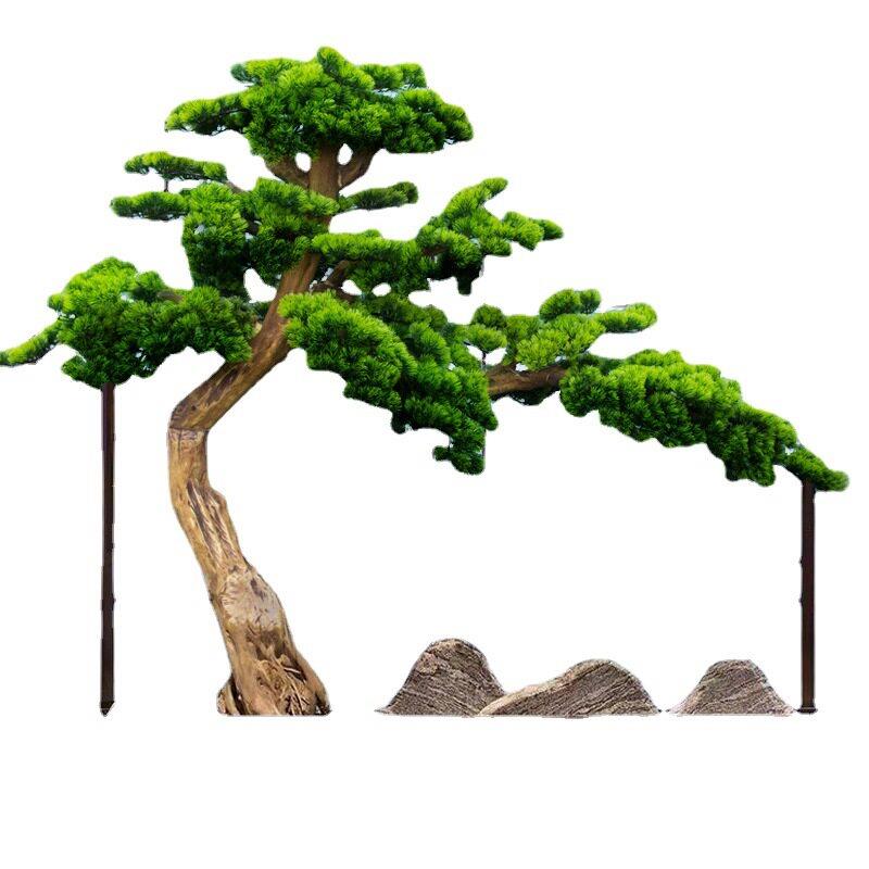 仿真树松树迎客松新中式装饰楼梯下摆件室内大型景观假树绿植造景