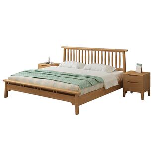 简约北欧实木床架现代家用实木床1米8双人床次卧单人床1米5儿童床