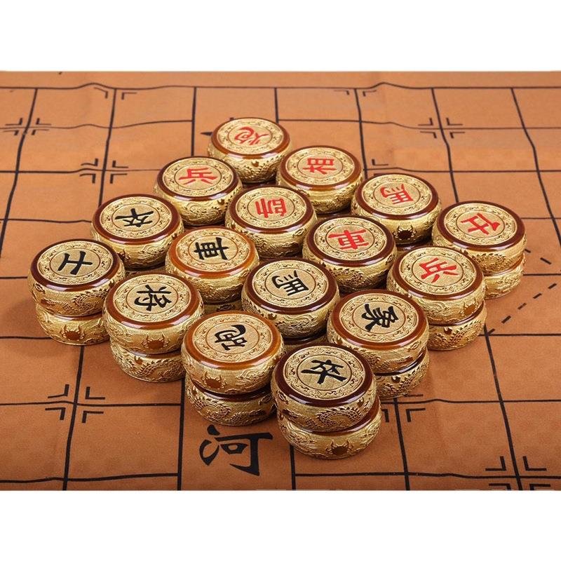 金丝楠木象棋龙凤呈祥雕刻图案中式工艺便捷携带皮革盘厂家