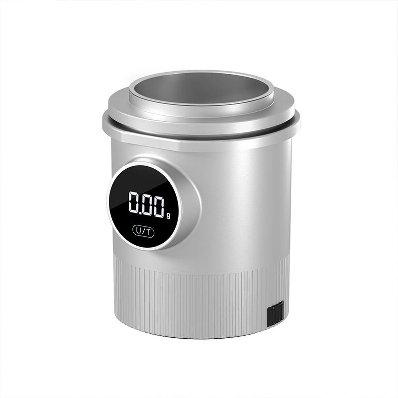 带秤接粉杯咖啡豆称量杯手冲意式咖啡秤高精度58mm落粉器电子秤