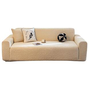 高级感奶油风沙发套罩全包一体式防猫抓弹力泡泡纱懒人沙发保护罩