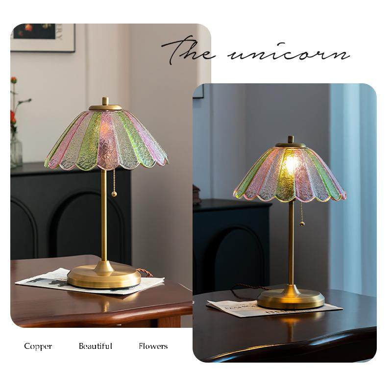 法式复古蝶梦台灯中古彩色琉璃氛围感卧室床头美式轻奢装饰灯casa,家装灯饰光源,阅读台灯(护眼灯/写字灯),淘宝优惠券,粉丝福利购,淘宝优惠卷