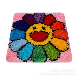 新款段段绣椅垫毛线绣坐垫手工DIY材料包地毯绣车座垫沙发垫彩印