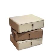 全实木意式 可旋转床头柜卧室三层奶油床边柜简约简易轻奢创意家用