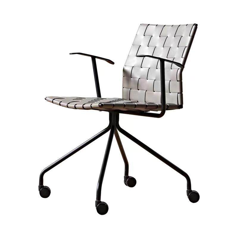 工业风编织万向轮办公椅带扶手书椅设计师创意马鞍皮家用电脑椅,商业/办公家具,办公电脑椅/职员椅,淘宝优惠券,粉丝福利购,淘宝优惠卷