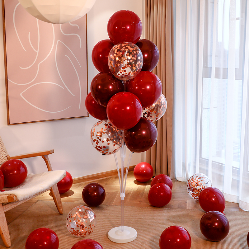 订婚气球装饰桌飘立柱路引支架结婚用品大全婚房布置客厅婚礼场景