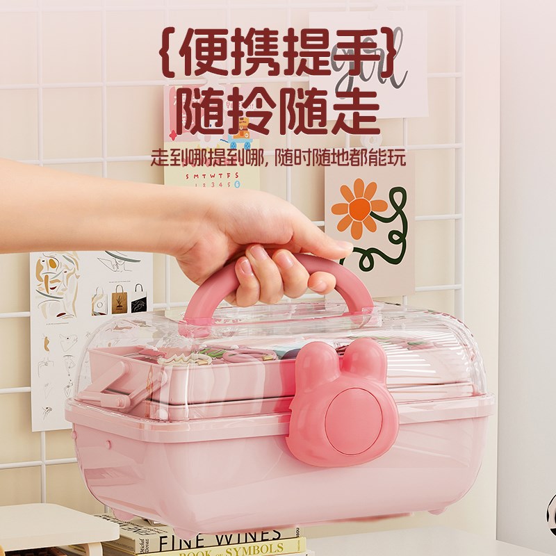 儿童发饰收纳盒发夹卡头饰绳橡皮筋女童宝宝发箍圈大容量首饰架柜