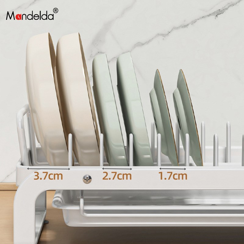 满得达厨房橱柜抽拉式碗碟置物架抽屉碗盘收纳架盘子沥水架放碗架