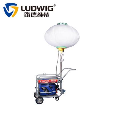 小推车手动升降不锈钢灯杆100WLED月球灯照明灯车球形灯