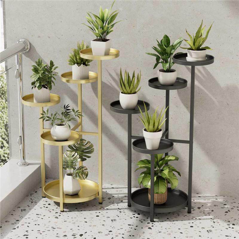 创意网红落地式花架室内轻奢铁艺装饰置物架阳台家用多层花盆架