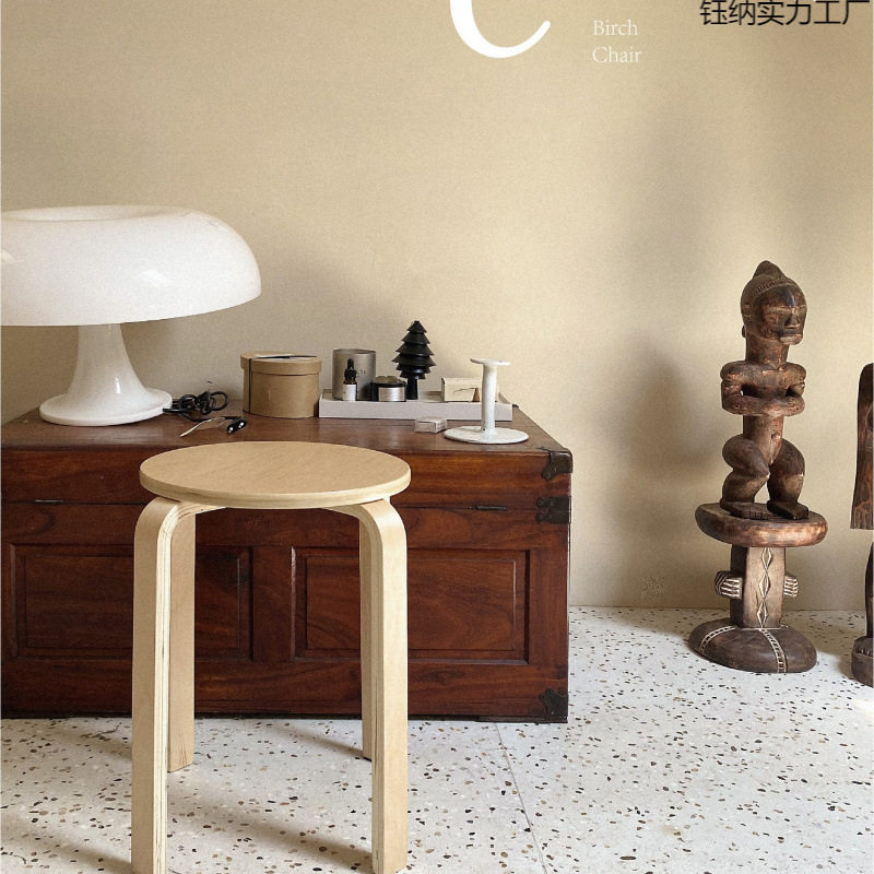 桦木圆凳c32可叠放Artek 宜 富洛塔吧餐椅  北欧 曲木阿尔托其他