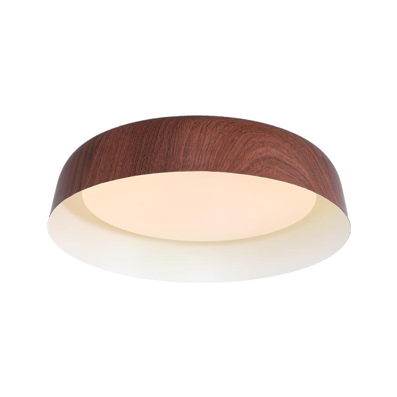 北欧简色卧室吸顶灯约圆NYW现代主卧形灯设计师款灯具胡桃木书房