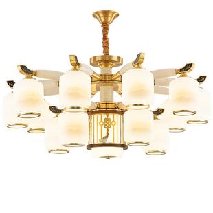 新中式 楼大厅灯 玉石吊灯客厅灯大气中国风中国结禅意茶室别墅复式