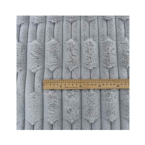 现货兔毛抽条提花竹节剪花绒布沙发毛毯绒屁垫椅垫抱枕面料