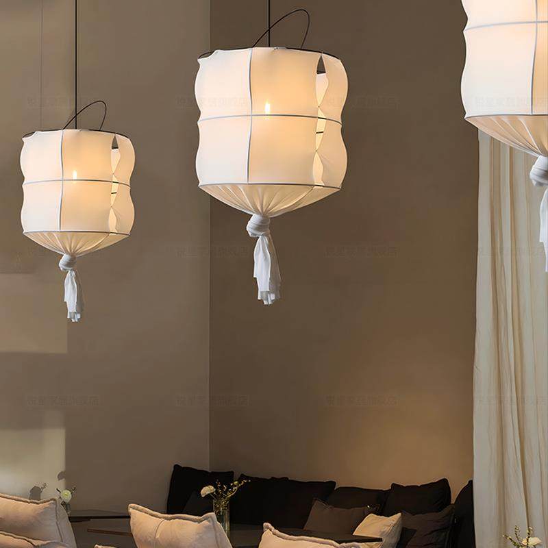 侘寂风餐厅吊灯餐饮吧台民宿客厅日式复古禅意茶室新中式布艺灯具,家装灯饰光源,智能吊灯,淘宝优惠券,粉丝福利购,淘宝优惠卷