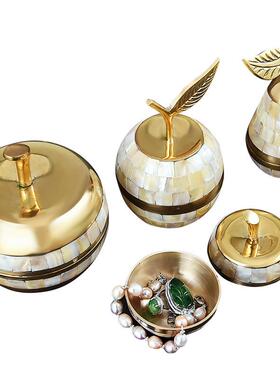 欧式进口黄铜珠宝首饰盒收纳盒烟灰缸尖蜡烛台桌面家居饰品摆件