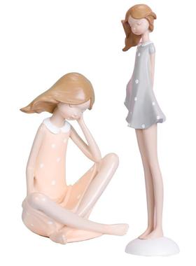 可爱女孩桌边树脂摆件ins风女孩房间家居装饰书柜摆设