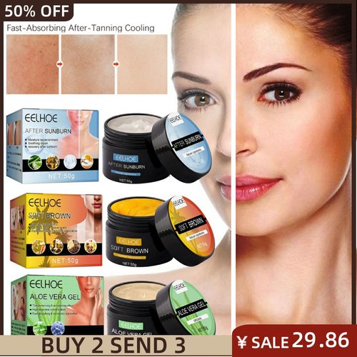 Tanning and after sunburn aloe vera gel repair moisturizing