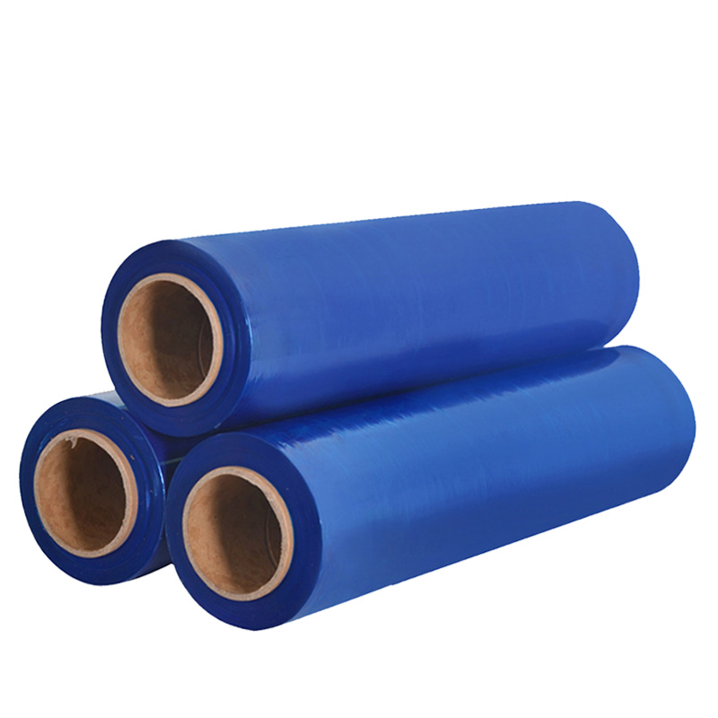 pe蓝色缠绕膜50cm宽拉伸膜塑料打包装膜保护膜工业保鲜膜塑料薄膜
