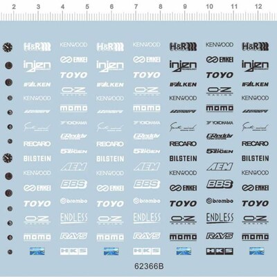 1/24 Dashboard Trademark on doors Model Kit Water Decal