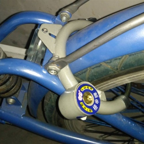 保险锁通用自行车锁固定锁车蟹钳锁防盗马蹄锁老式锁圈形钢管