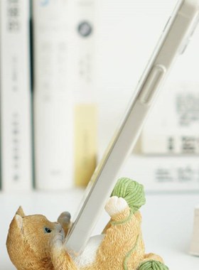 创意桌面手机支架可爱动物卡通装饰摆件生日礼物懒人床头追剧神器