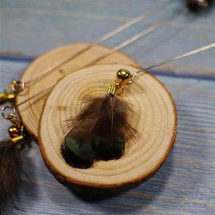 包邮 CFA比赛裁判专用30cm短款 实木手柄手工diy自制逗猫棒羽毛铃铛