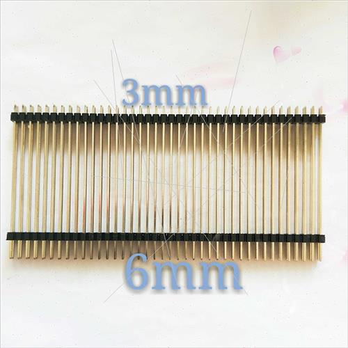 2.54mm2*40P双排双塑针长36-70mm10条黑色塑胶连接器针脚排针