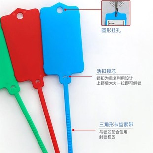 可重复使用钥匙标签牌 塑料封条记号标签扎带 挂签标识牌吊牌定制