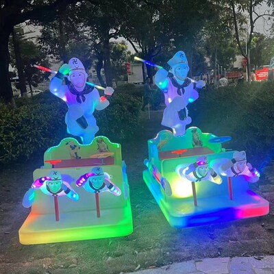 极速2023款广场孙悟空猴哥儿童户外发光双人游乐车设备摆摊电瓶碰