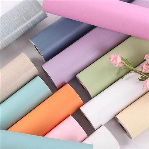 宿舍壁纸加厚防水自粘纯色麻布壁纸客厅背景墙卧室温馨装饰贴纸