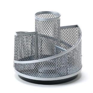 Mesh Holder Cup Desk Rotatable Compartments Pen