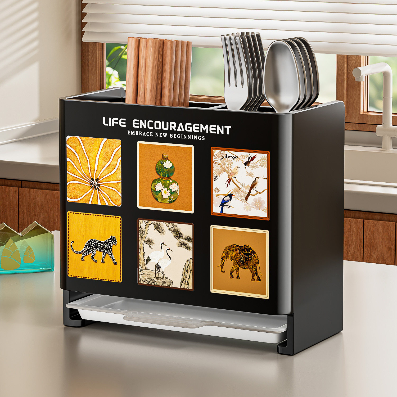 厨房壁挂置物架免打孔架勺叉筷子篓筷托筷子笼餐具筷子筒沥水收纳,厨房/烹饪用具,厨房置物架/置物柜/角架,淘宝优惠券,粉丝福利购,淘宝优惠卷