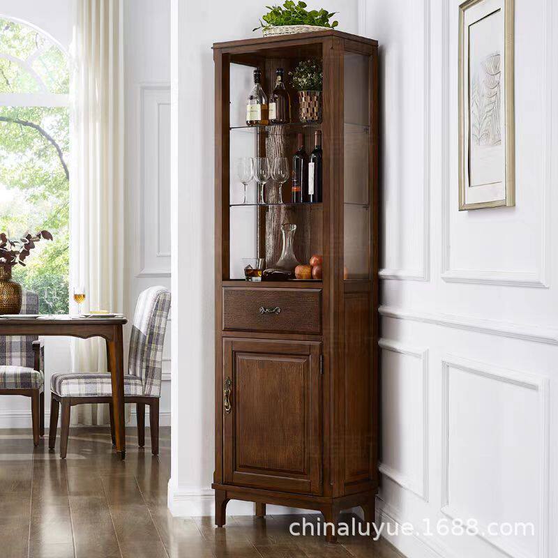 欧式美式实木角柜三角柜墙角柜客厅转角置物架酒柜边柜拐角柜靠墙