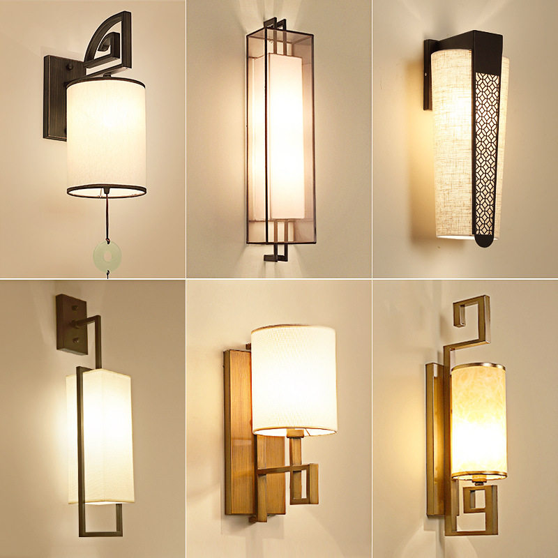 新中式壁灯卧室床头灯酒店过道走廊装饰壁挂灯客厅茶楼创意墙壁灯
