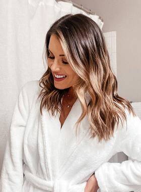 加厚加长款情侣白色割绒睡袍女秋冬季男士浴衣冬天全棉割绒浴袍大